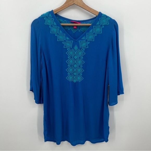 Lilly Pulitzer Target NWT XS Blue Pink Embroidered Top Beach Cover Up - Picture 1 of 12